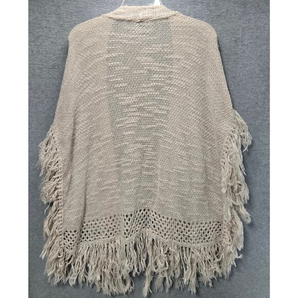 Torrid Ivory Fringe Poncho Cardigan Sweater Size 2X - Picture 3 of 6